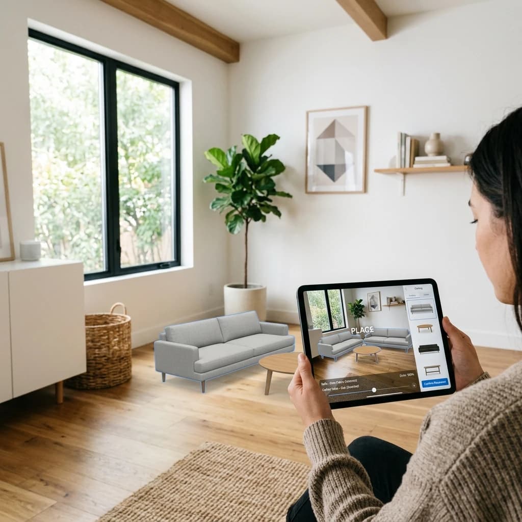 AR furniture placement in real room