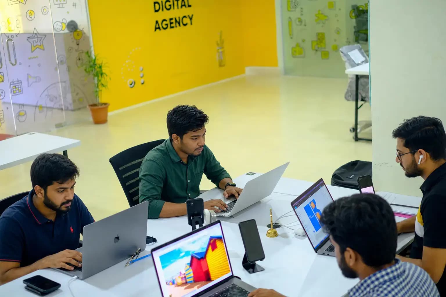 Creative professionals collaborating in a workshop